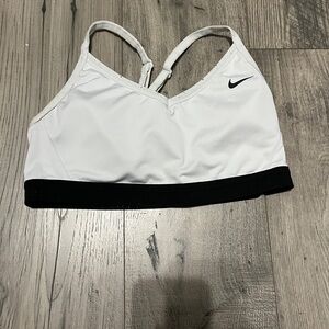 Nike Women's White and Black Sports Bra